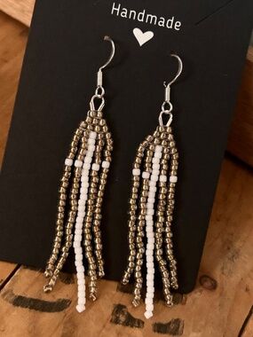 {Holy} Handmade Beaded Earrings